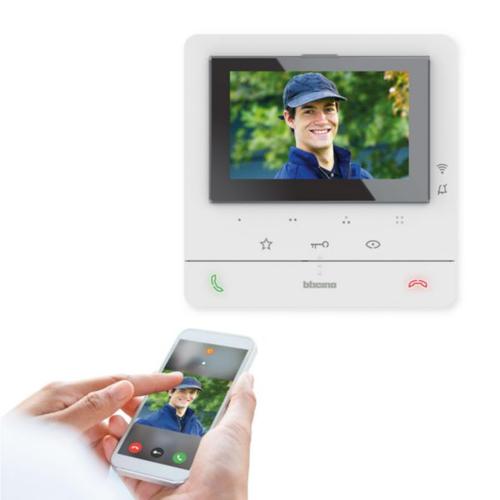 Bticino Classe 100 2 Wire Wi-Fi Hands Free Connected Video Internal Unit  with Inductive Loop and 5 Colour LCD Display, BT-344682, 8005543631591
